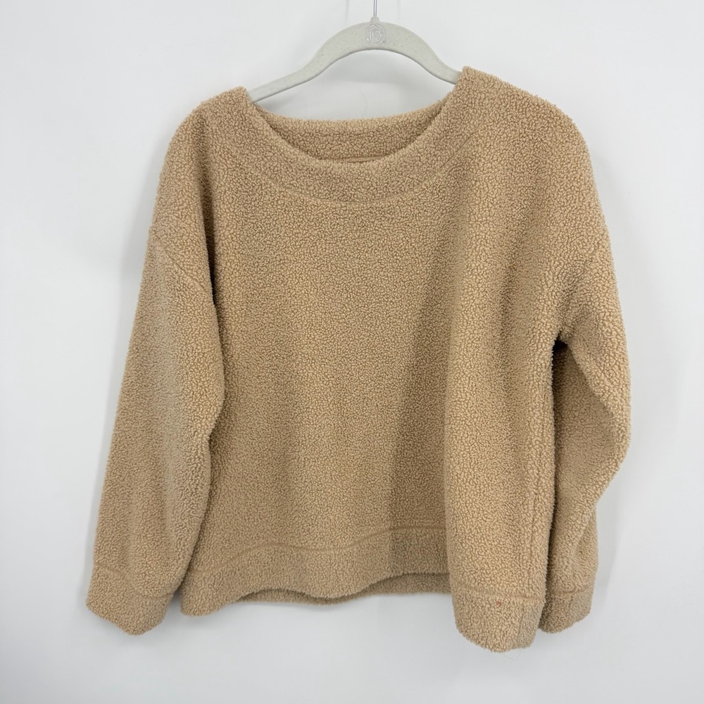 J. Crew Teddy Crop Sweatshirt AB816‎ - sz S beige